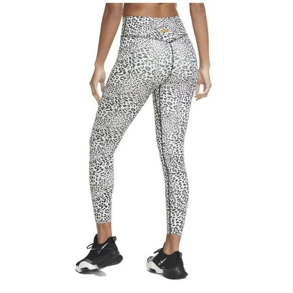 Nike Women's One Luxe Tight Fit Mid Rise Cheetah Print Leggings (White/Black .XS - Picture 2 of 8